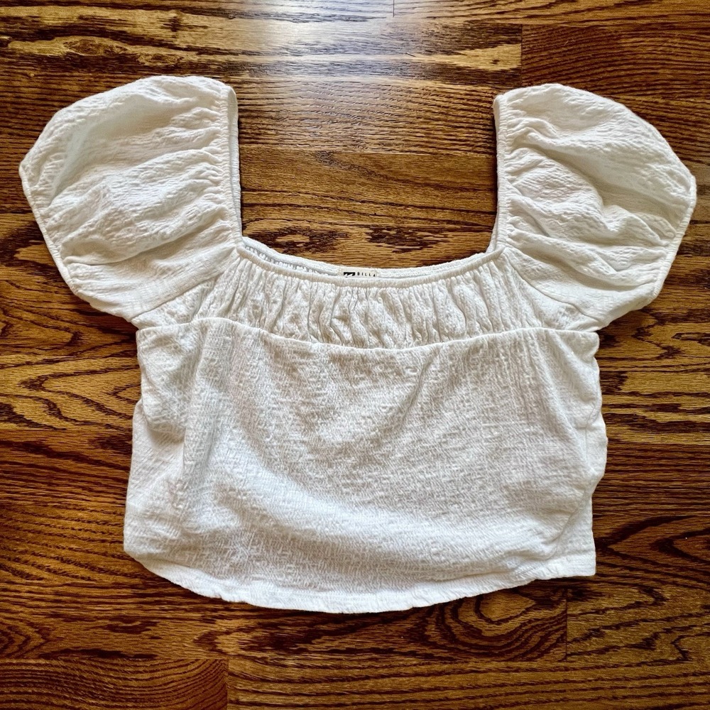 Billabong‎ Crinkle Square Neck Crop Top Size Medium M